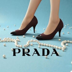 Prada Whimsigoth Office Siren Brown Suede Pumps